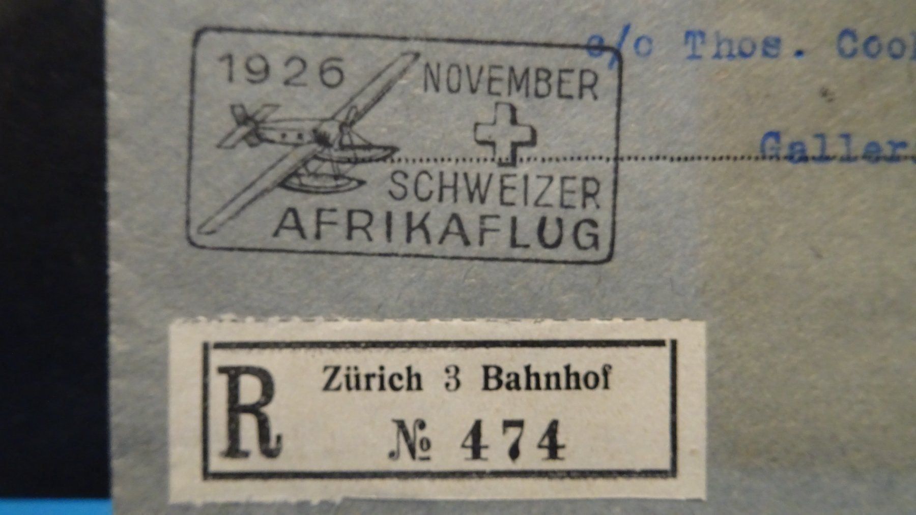 Tutti i francobolli: 1926, SCHWEIZER AFRIKAFLUG 28. NOVEMBER – Usato da Eschenbach SG venduto da eDaisy 4