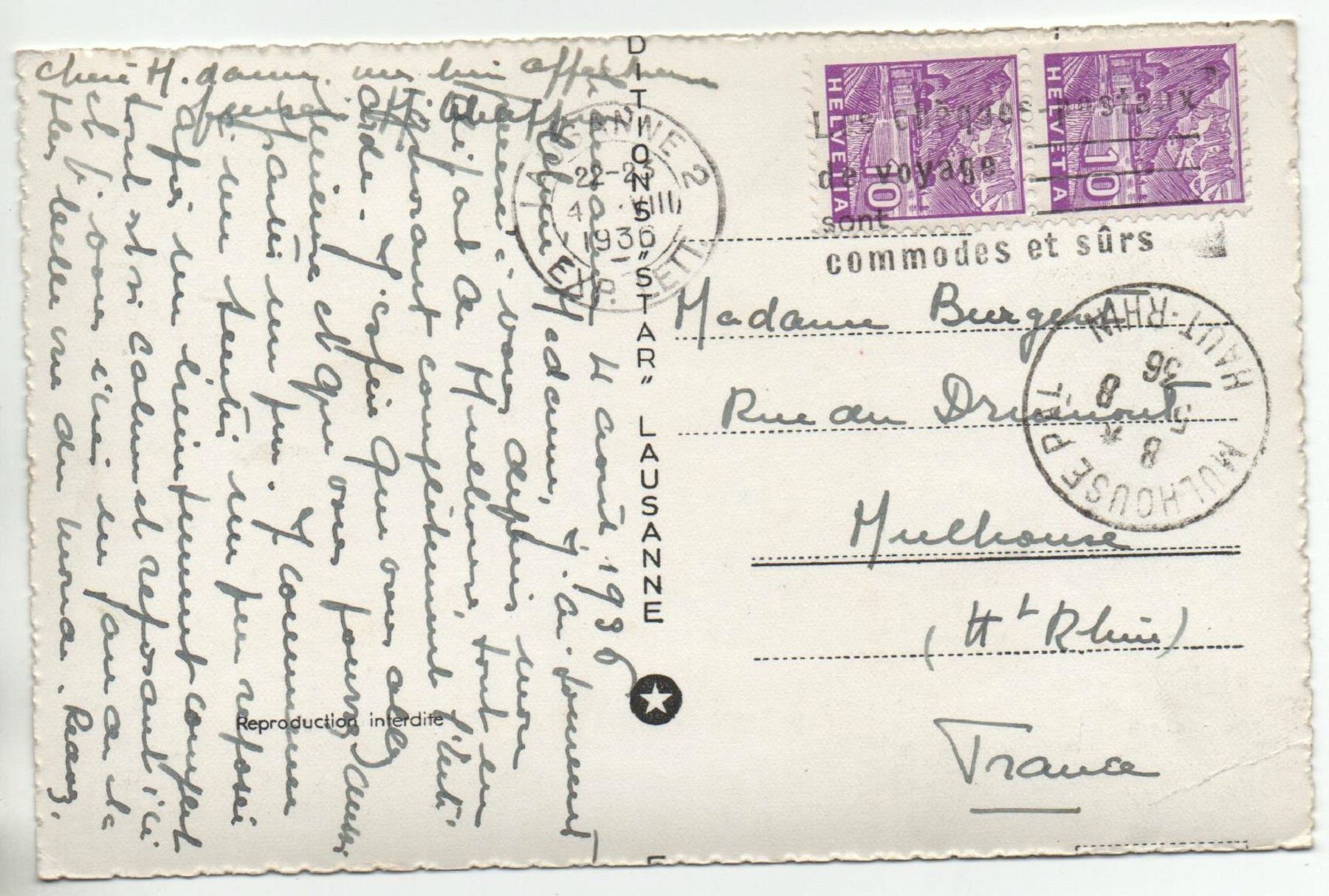 Cartoline postali: LAUSANNE Cathédale No. 1076 – Usato da Jona venduto da philajona 1