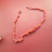 Korallenkette rot mit Silberverschluss gebraucht guter Zusta