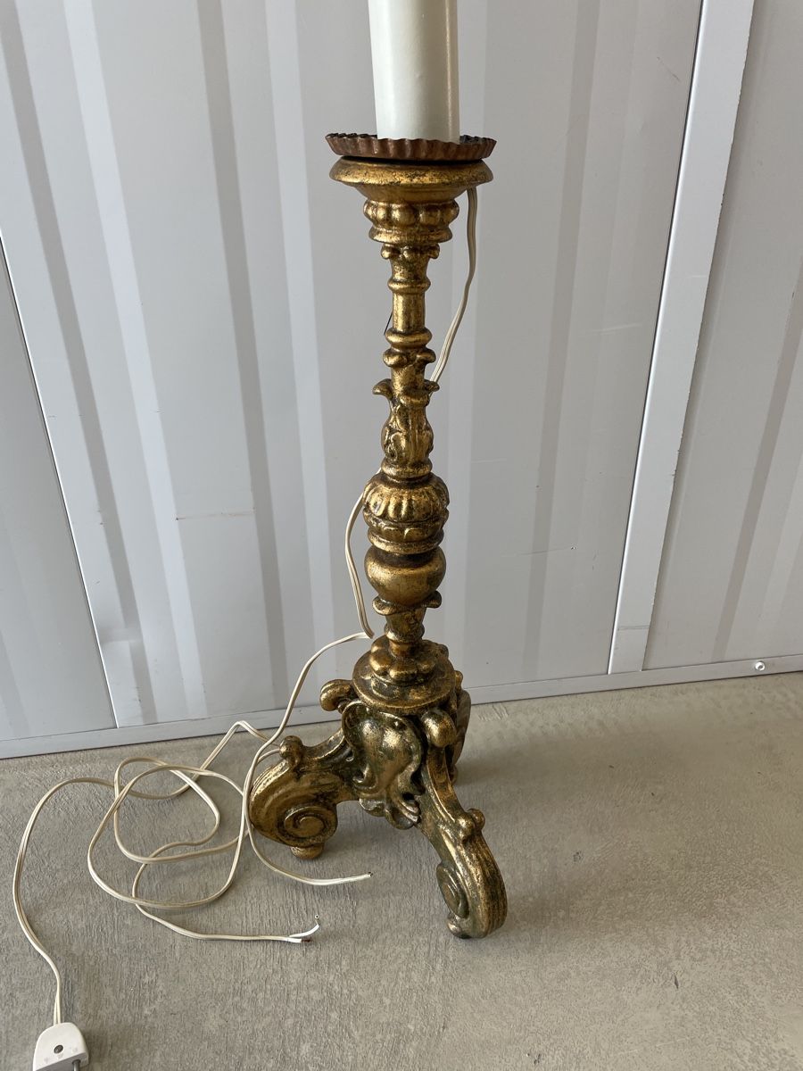 Lampade: Antique gold Baroque candlestick or lamp – Usato da Zürich venduto da MISSYS-WONDERBAG 6