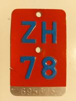 Velonummer ZH 78 plaque Velo