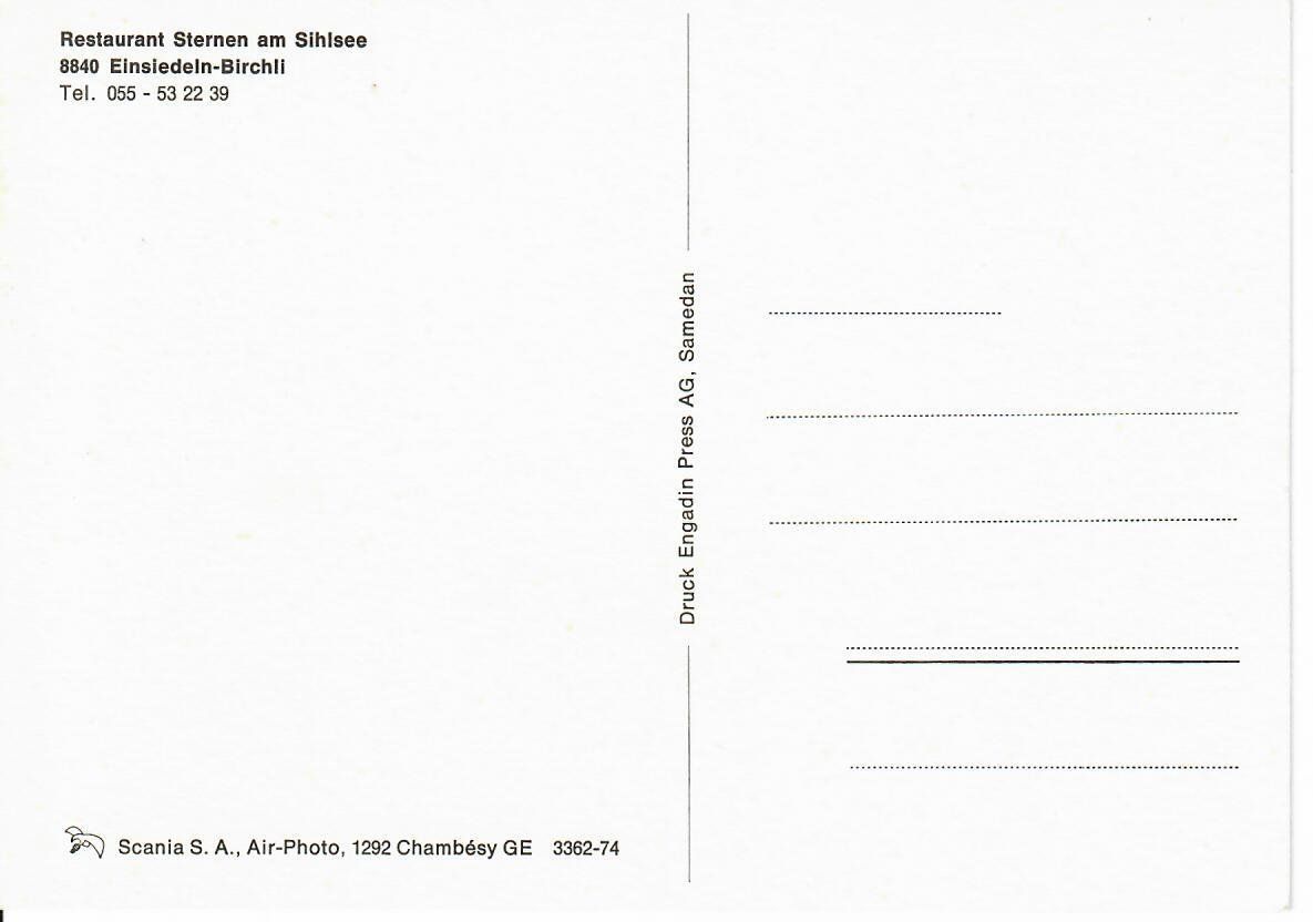 Cartoline postali: Restaurant Sternen am Sihlsee – Usato da Hochdorf venduto da Ziegel-16 1