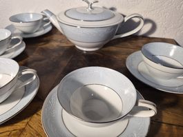 Edles Noritake Teegeschirr Laureate 6er Set Vintage Chic 