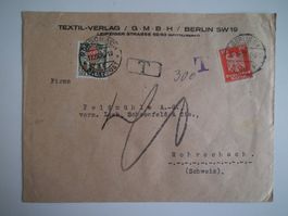 Brief von Berlin nach Rohrschach 1926 Nachporto  40 Rp