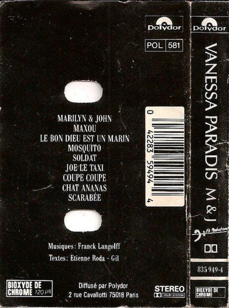 Kompaktkassetten: CASSETTE VANESSA PARADIS - CHANSONS – Gebraucht aus PORRENTRTUY von RABAIS_SPORT 1
