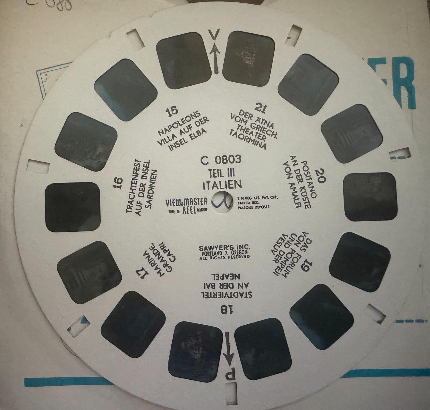 View-master Giocattoli: View-Master 3D: Nr. 080 Italien (3 Scheiben) – Usato da Tegerfelden venduto da siebenmacky 3