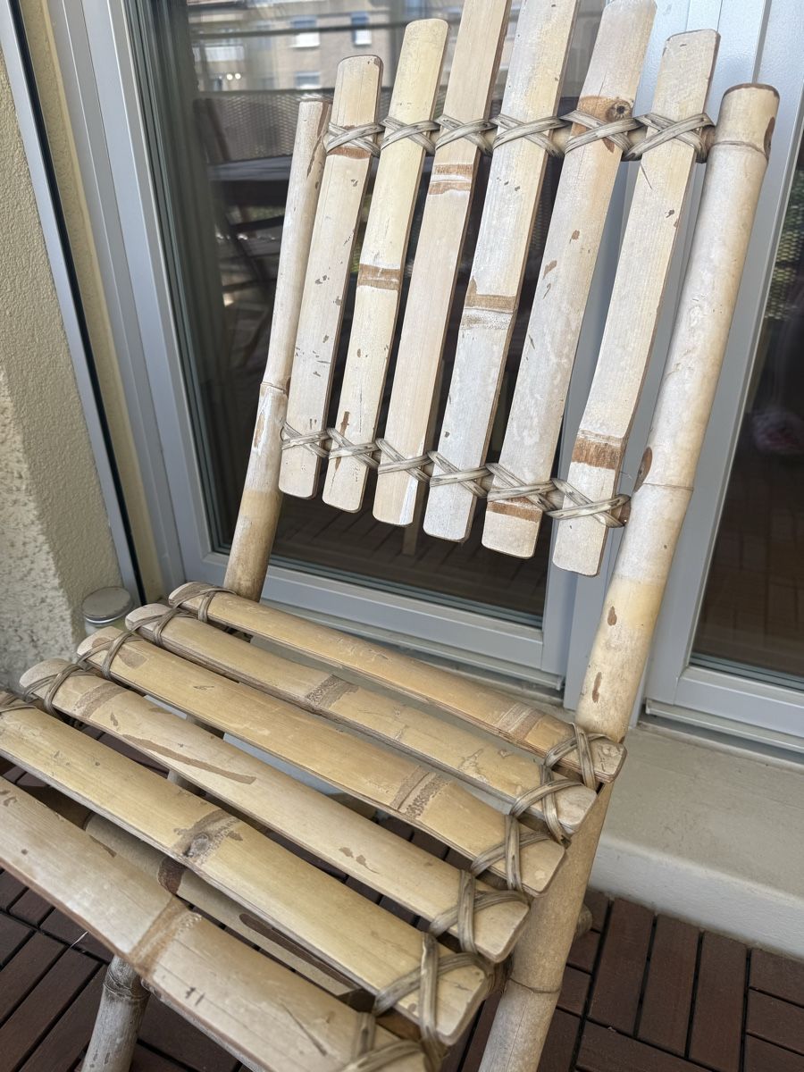 Set di tavolo e panche: Bambus-Gartenmöbel-Set – Tisch mit 4 Stühlen – Usato da Dübendorf venduto da ver_rb5x 5