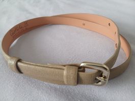 Stylish Cristhelen B. Beige Leather Belt - Size M. 98cm!
