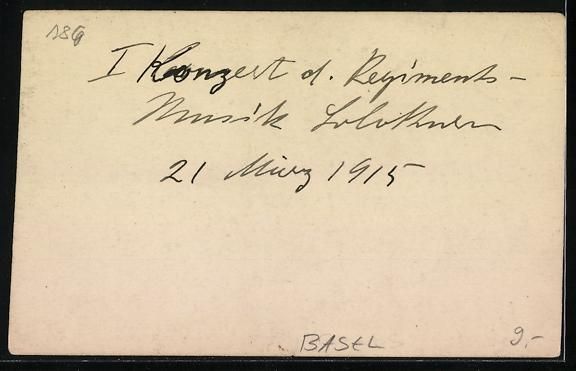 Ansichtskarten: Foto-AK Basel, Konzert der Regimentsmusi – Gebraucht aus Berlin von bartko-reher 1