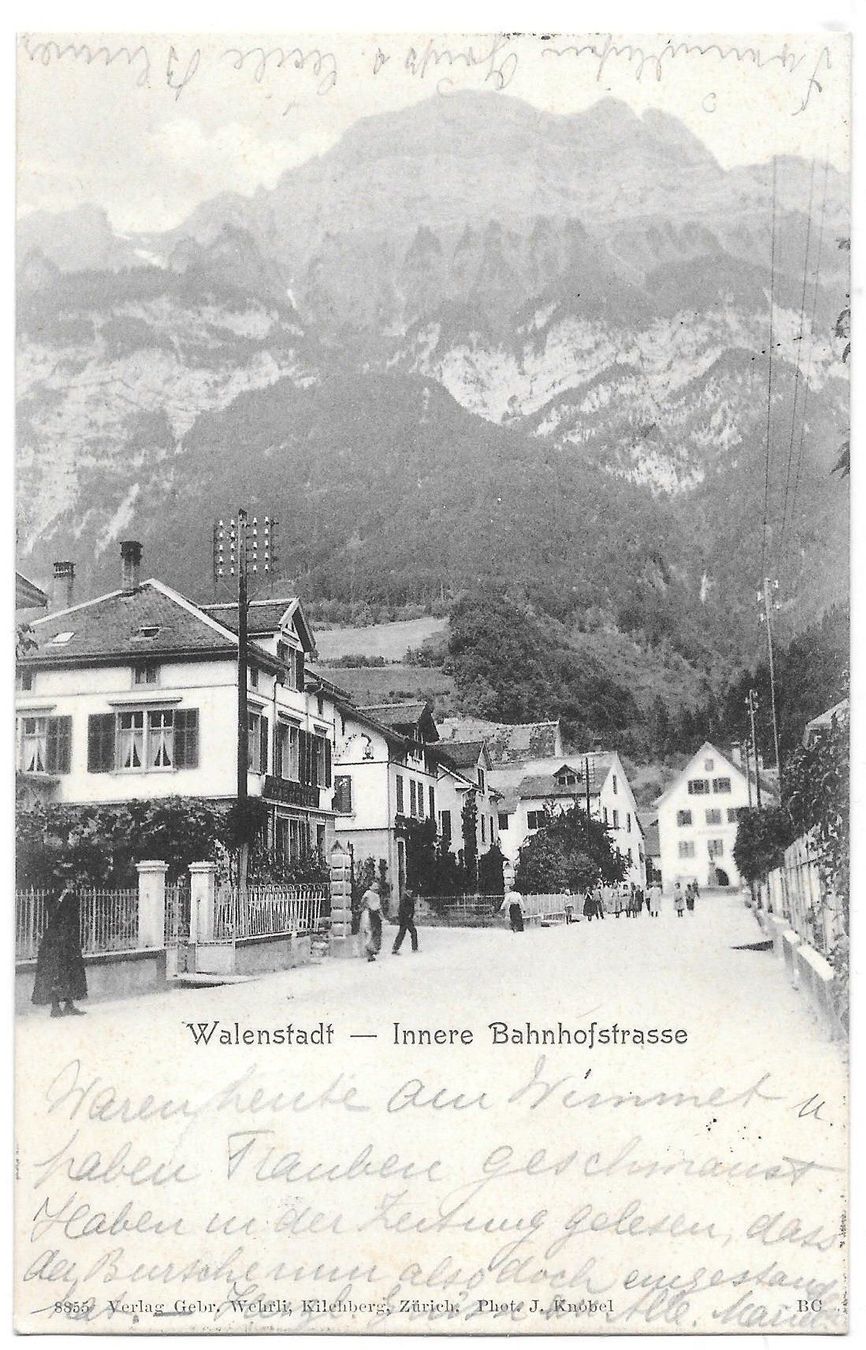 Cartoline postali: Walenstadt Innere Bahnhofstrasse – Usato da Olten venduto da clotaldi