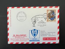 58. Ballonpostflug 1977 Enzesfeld Bad Vöslau   (G568)
