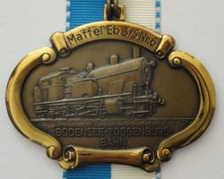 Medaille Bodensee-Toggenburg-Bahn (BT) Dampflok Eb 3/5 Nr.6