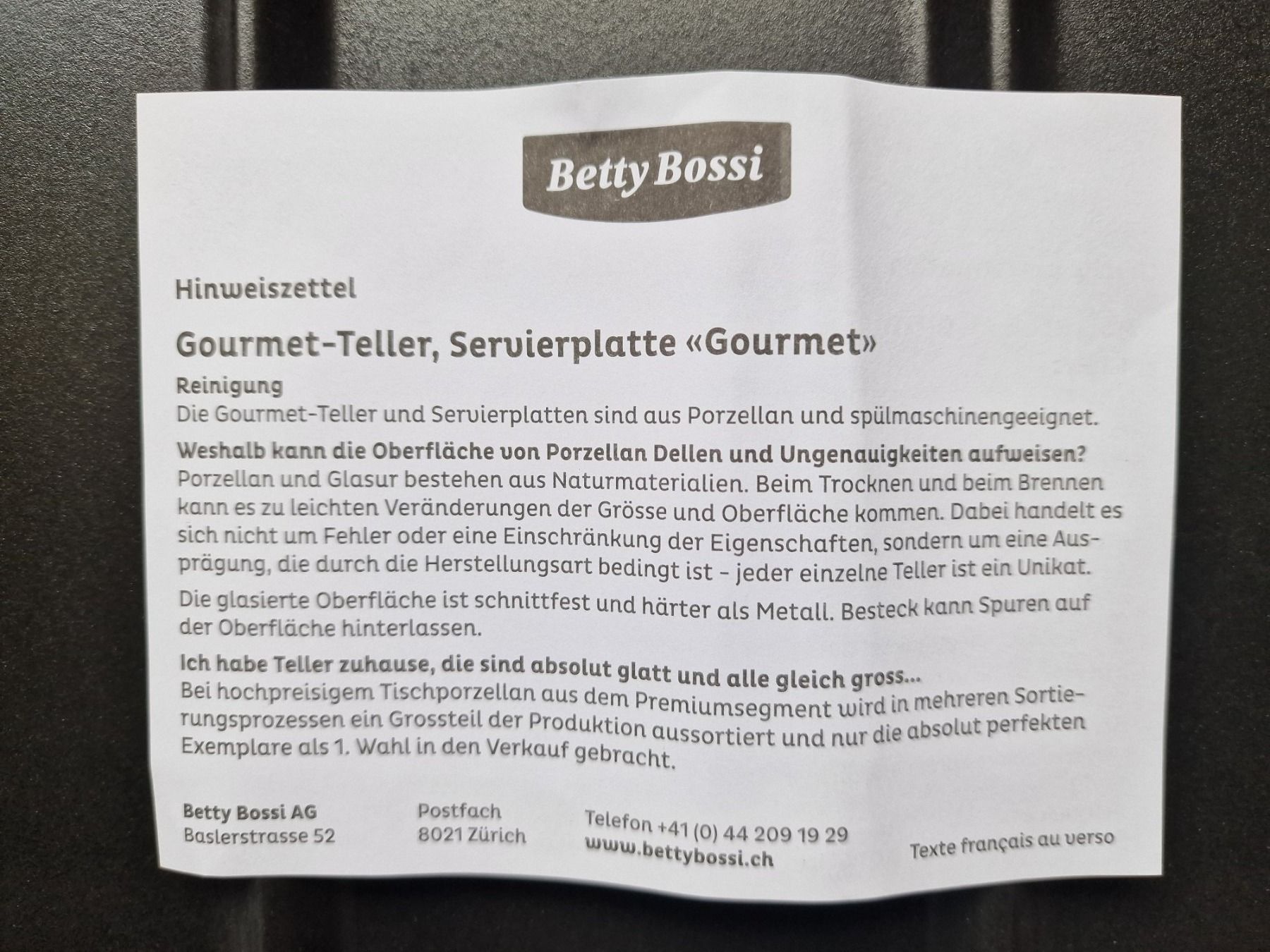Betty Bossi Piatti di portata: Servierplatte Gourmet schwarz – Nuovo e nell'imballaggio originale da Zürich venduto da Gabced 2