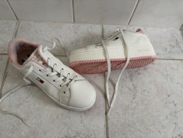 Leder Tommy Hilfiger Sneaker Gr. 39 weiss, 5 cm hoher Absatz