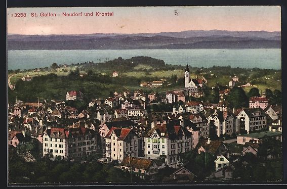 Ansichtskarten: St. Gallen, Teilansicht mit Neudorf und  – Gebraucht aus Berlin von bartko-reher