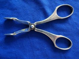Schere Metall 11cm lang. Spezielle Greifer. Vintage