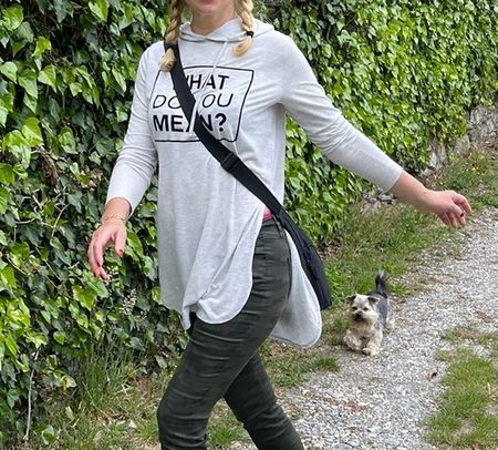 Chic Felpa lunga con cappuccio di cottone-M/L