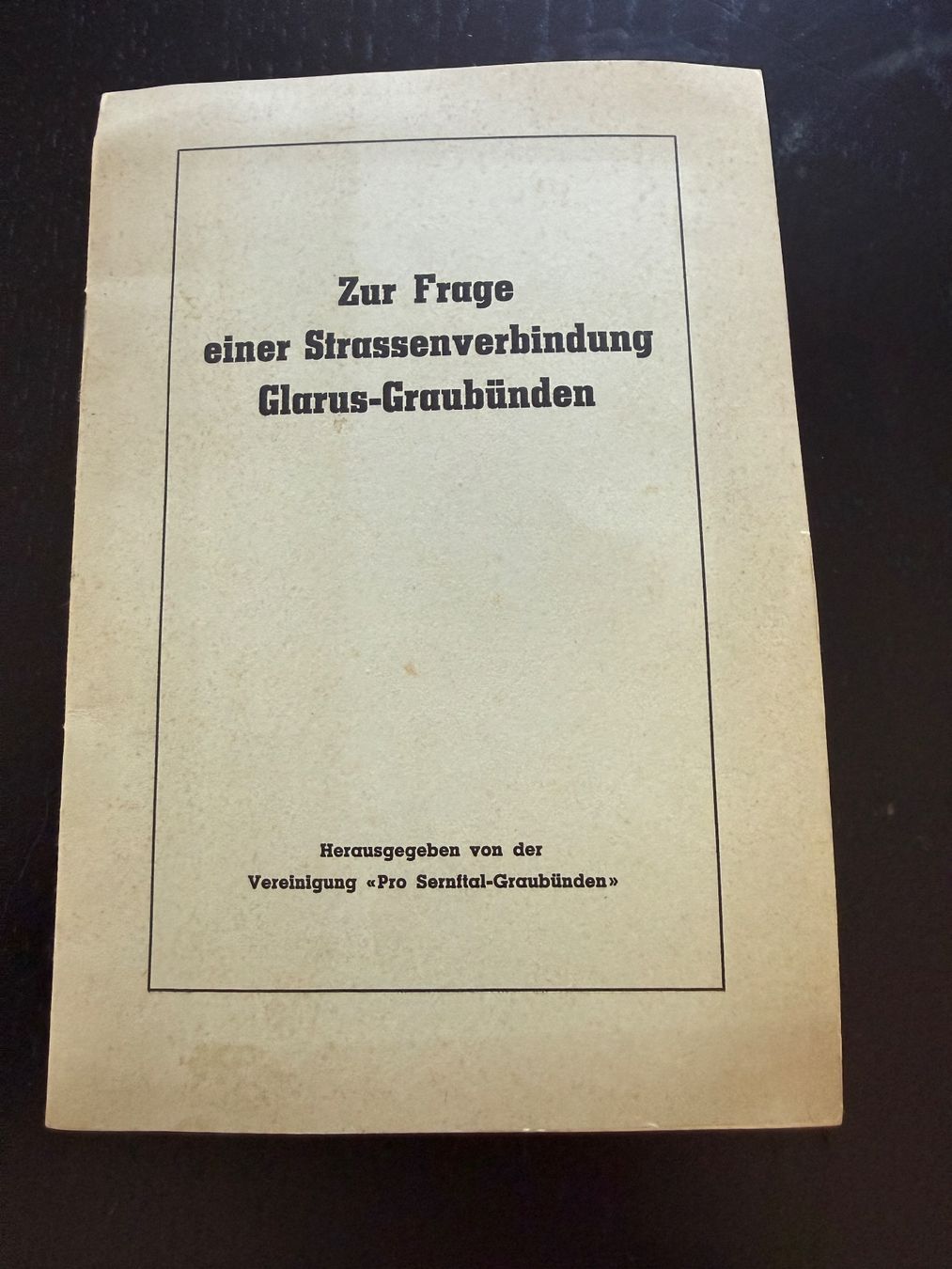 Libri: Zur Frage einer Strassenverbindung Glarus-Graubünden – Usato da Erstfeld venduto da Uhu1980