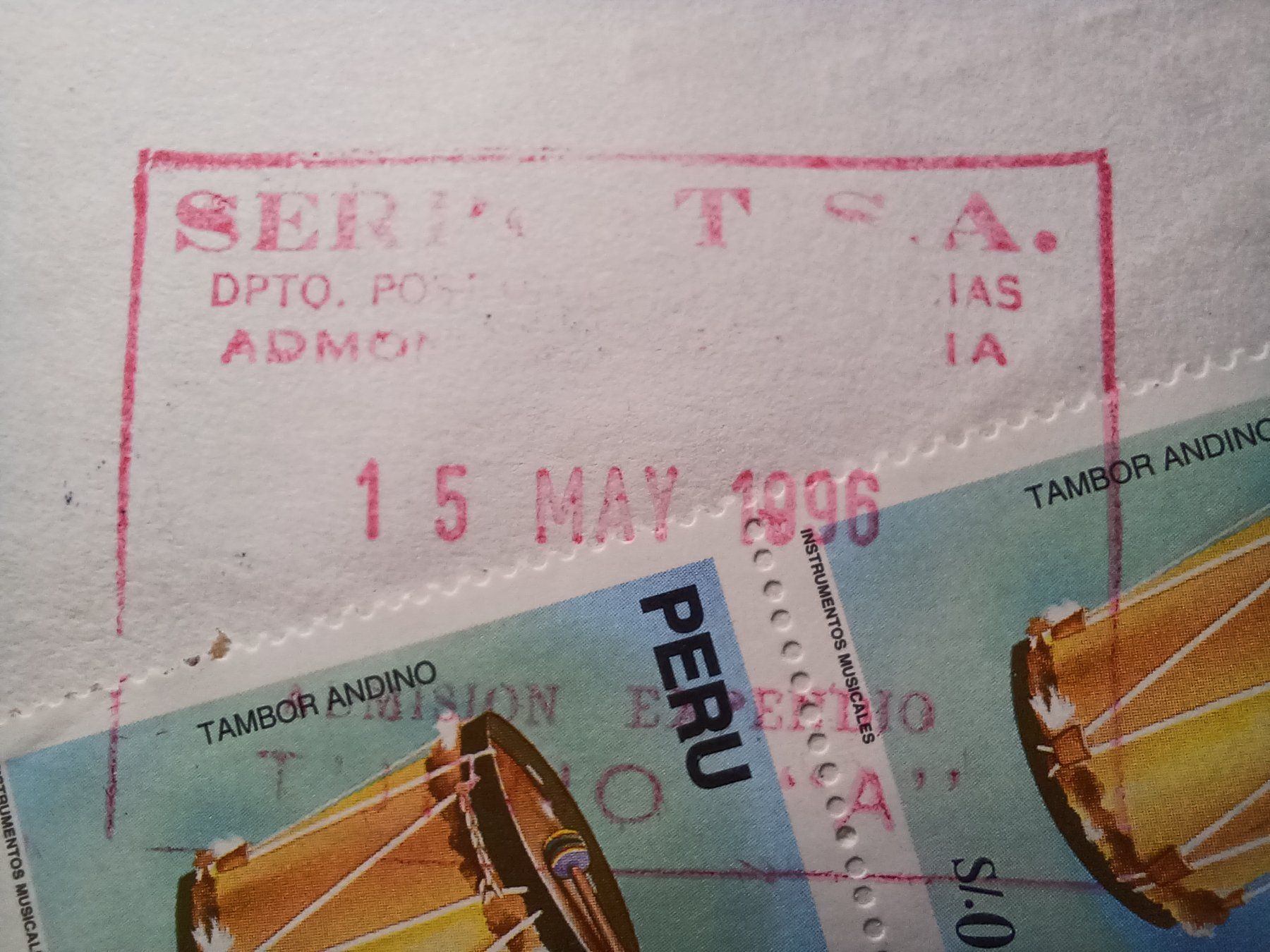 Alle Briefmarken: PERU nach Wil (SG) 1996 – Gebraucht aus Aarau Rohr von mgvw 6