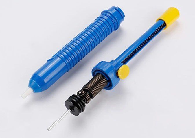 QWORK Entlöt-Set - 3-teiliges Werkzeugkit Mit Entlötpumpe, Entlötdocht Und Zange Für Elektronik-Reparaturen