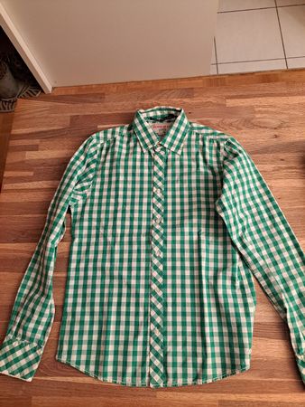 Scotch Hemd weiss/grün kariert in der Grösse M für Herren.
