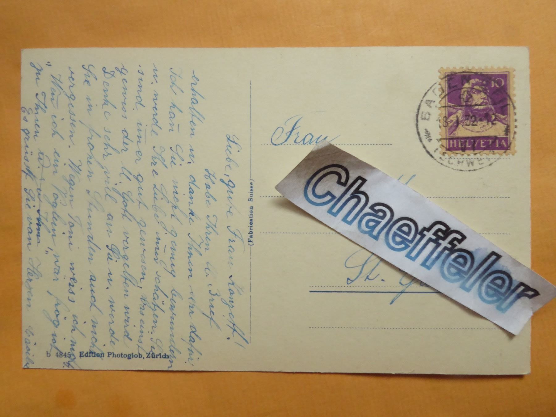 Cartes postales: 1932  Schloss Kyburg – D'occasion à Zürich par Chaeffeler 1