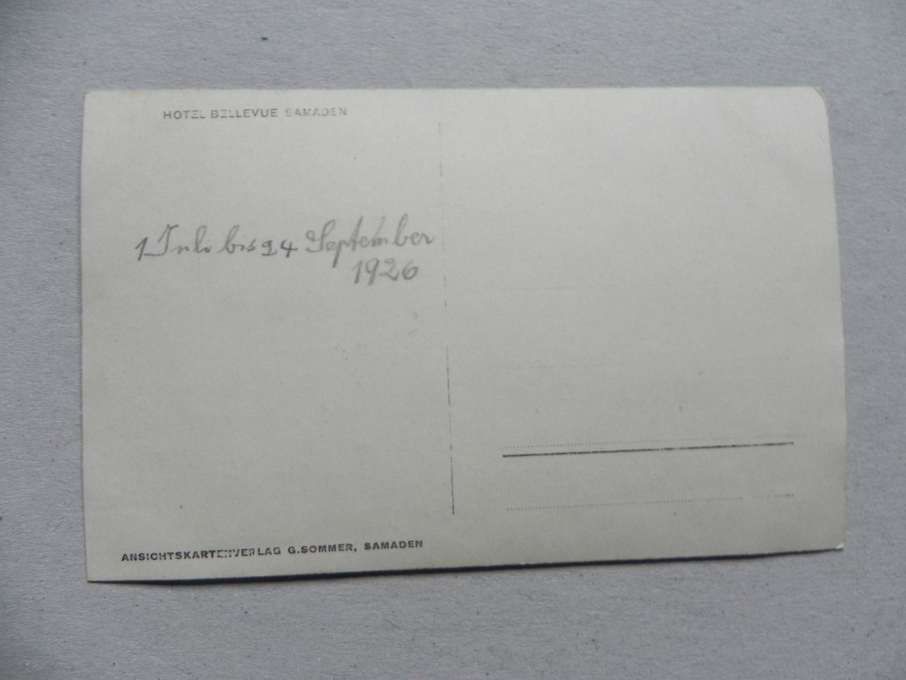 Cartoline postali: Karte Samaden GR Restaurant Bellevue – Usato da Siebnen venduto da krimsie 1
