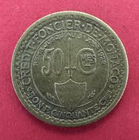 50 CENT MONACO 1924 IN VZ ZUSTAND