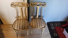 Elegante  Stühle, 2 Stk. Gold/Weiss - Hingucker! italia.