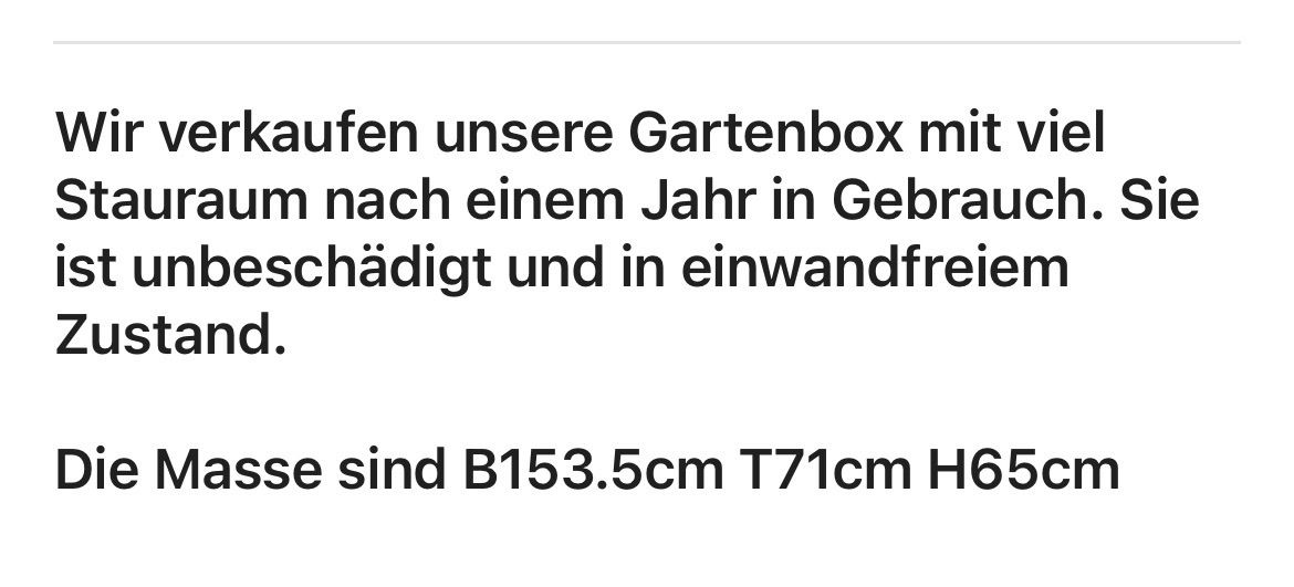 Box contenitori: Gartenbox – Usato da Steinhausen venduto da LABUD 1
