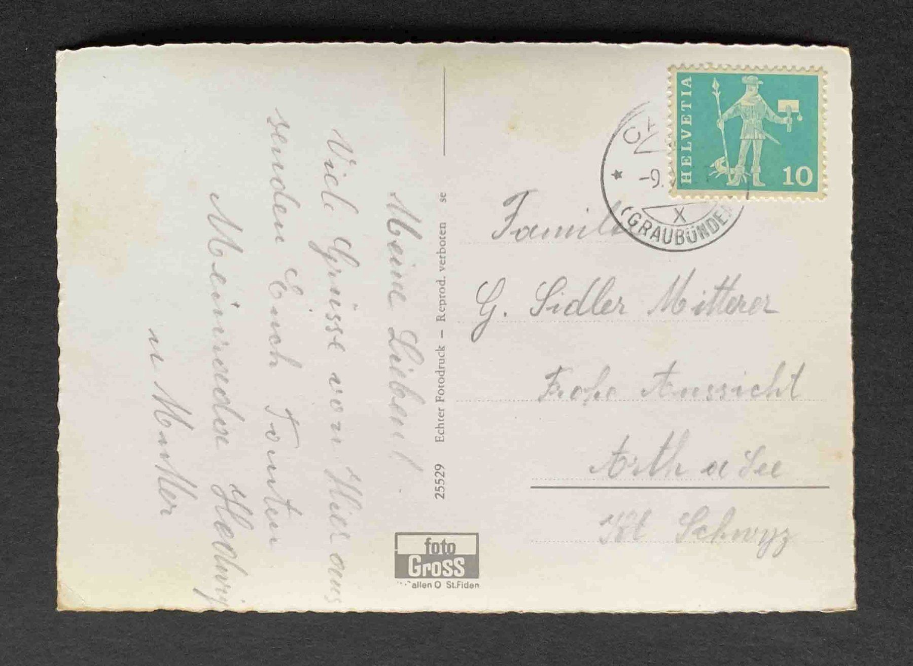 Cartoline postali: AK Cazis graub mit Ringelspitze – Usato da Goldau venduto da artelier1 1