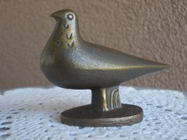 BAG TURGI Bronze Skulptur Sammelfigur Vogel *TAUBE* signiert