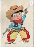 Kleiner Cowboy mit Hologramm-Augen