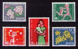 1962_J193-J197_50 J. PRO JUVENTUTE_KINDER_BLÜTEN_Serie ! **