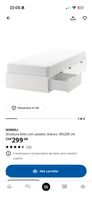 Letto Ikea NORDLI con cassetti bianco 90x200 cm + materasso