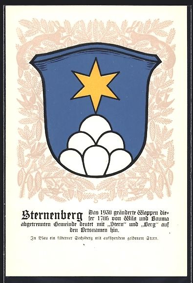 Ansichtskarten: AK Sternenberg, Wappen der Gemeinde – Gebraucht aus Berlin von bartko-reher