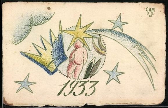 Ansichtskarten: Handgemalt sign. Camellini: Figur mit St – Gebraucht aus Berlin von bartko-reher