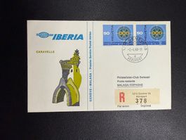Iberia Erstflugbrief Genf - Malaga 1968