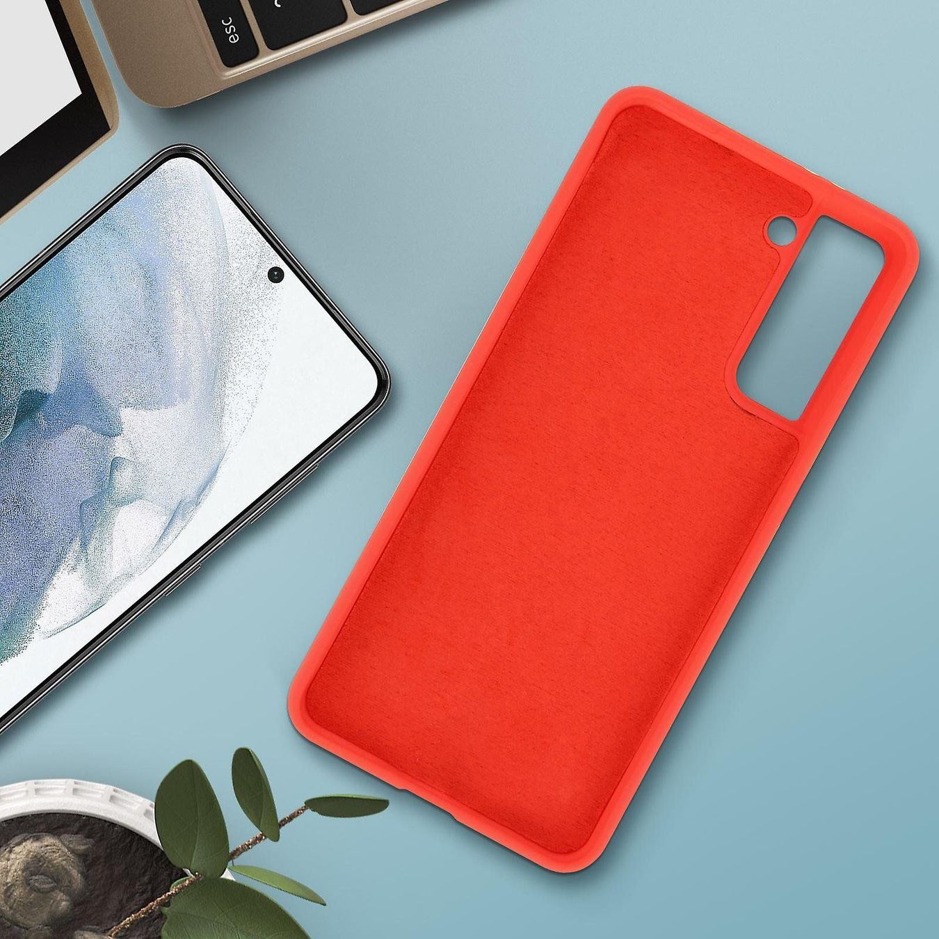 Cover & Protezioni schermo: Silikon Case Samsung S21 Rot – Nuovo e nell'imballaggio originale da St.Gallen venduto da kaufdeinhandy 1