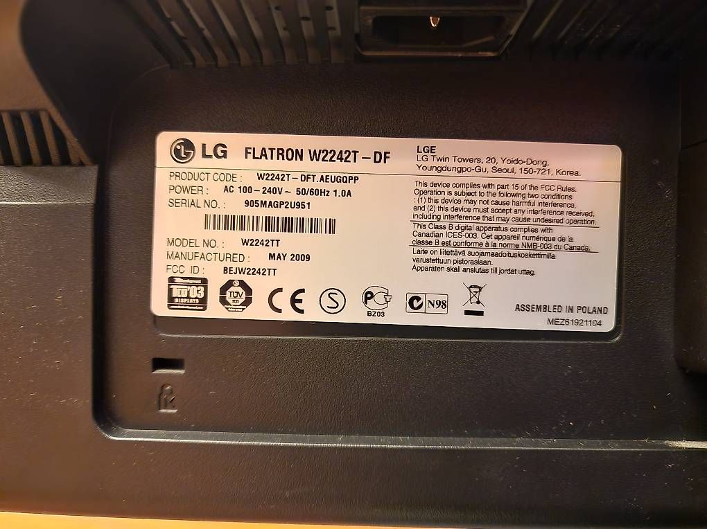 LG Monitor: Monitor LG Flatron W2242T-DF – Usato da Eglisau venduto da nadjastegemann 3