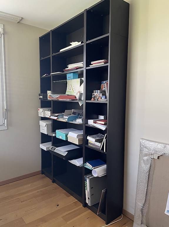 Ikea Regale: Étagère IKEA noire 3 modules – Gebraucht aus Epalinges von Barmon