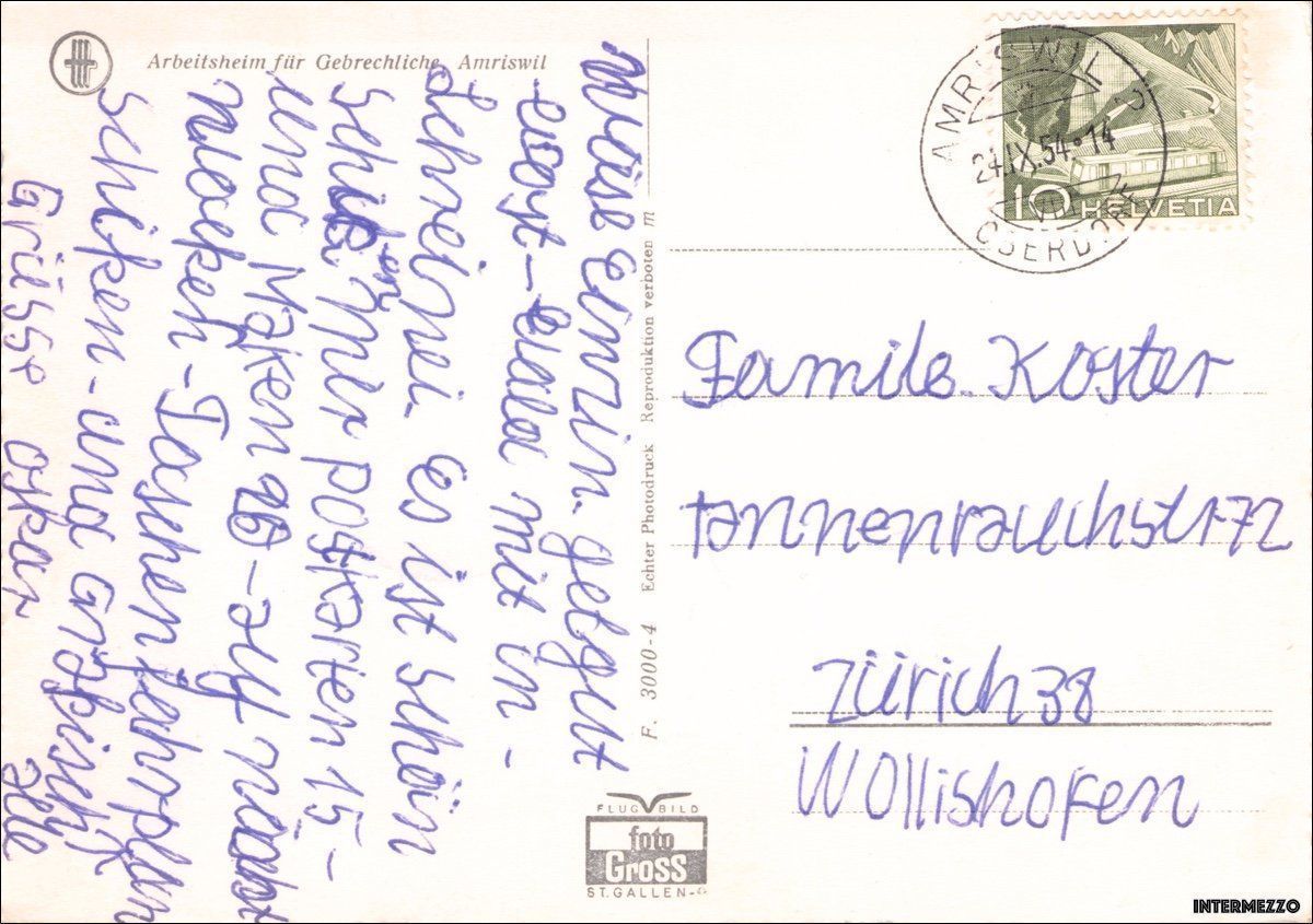 Cartes postales: Amriswil SG // Arbeitsheim 1954 Luftbild – D'occasion à Basel par intermezzo12 1