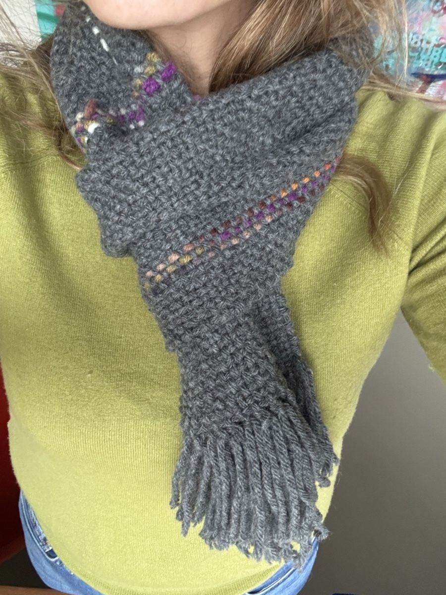 Foulard & Sciarpe: Handmade Knitted Scarf Grey Wool Winter Accessory Nice! – Nuovo (secondo la descrizione) da Zürich venduto da alieacelina 1