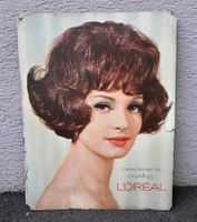 60er L'Oreal MODELING Werbekarton BOUFFANT 82.6x63.5cm