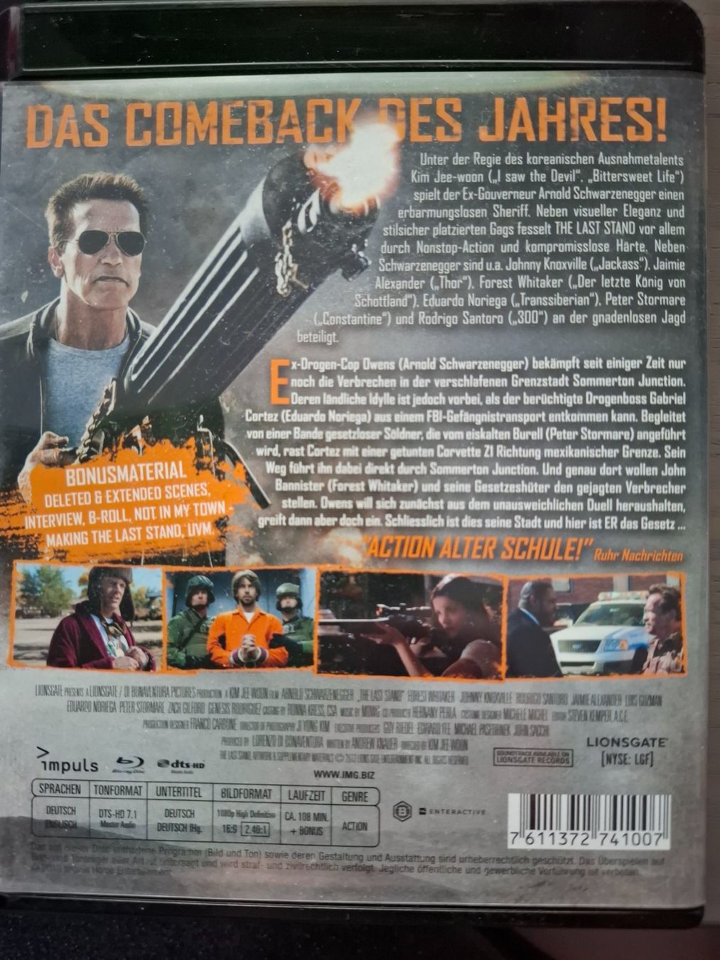 Alle DVDs: Blu-ray - The last stand mit Arnold Schwarzenegger, uncut – Gebraucht aus Eiken von Lashar 1