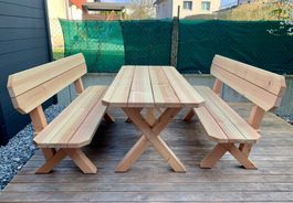 Neuwertiger Gartentisch mit Bank aus Massivholz Douglasie