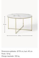 Table basse ronde look marbre Antigua - Westwing collection