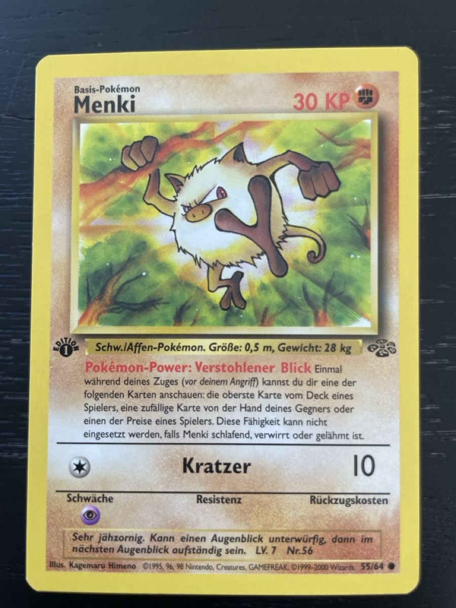 Pokémon Carte collezionabili: Pokemon Menki 55/64 1. edition jungle – Usato da Hugelshofen venduto da Suimosa