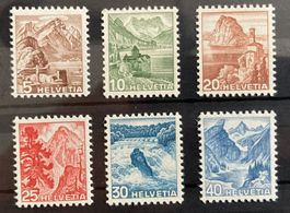 1948, Farbänderungen 'Landschaftsbilder' (**), SBK 62 Fr.