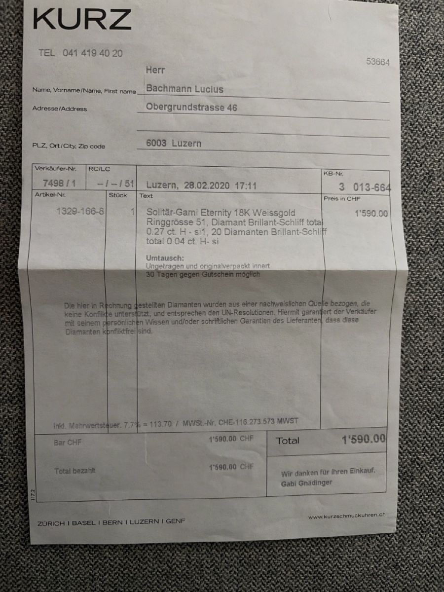 Anelli: Verlobungsring  – Usato da Luzern venduto da bac_2tbc 2